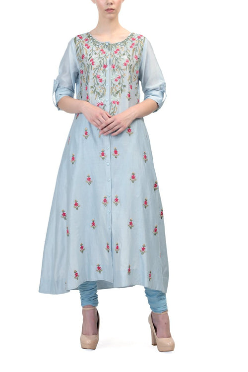 Button Placket Straight Kurta - samantchauhan