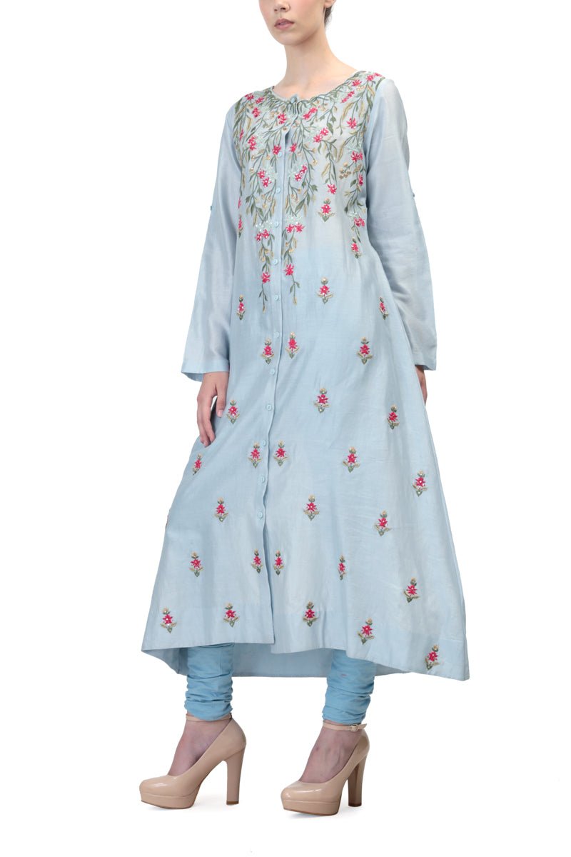 Button Placket Straight Kurta - samantchauhan