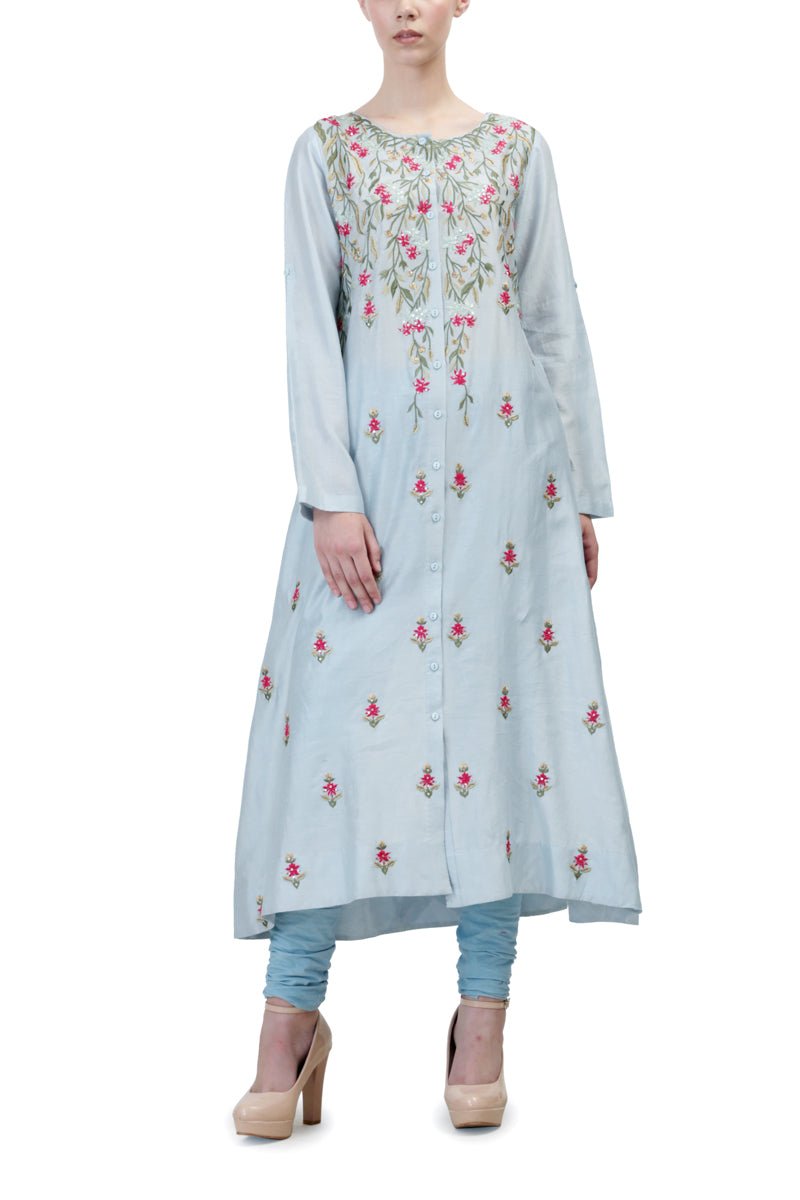 Button Placket Straight Kurta - samantchauhan