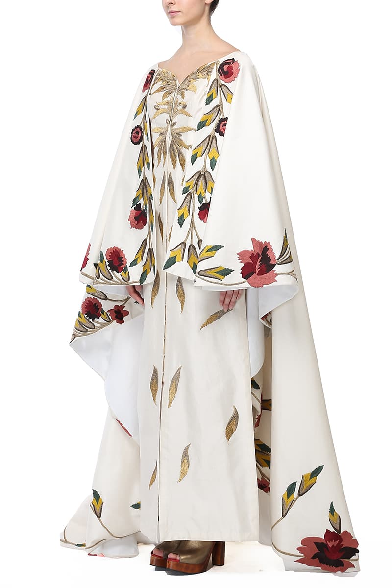 Cape Style Embroidered Gown - samantchauhan