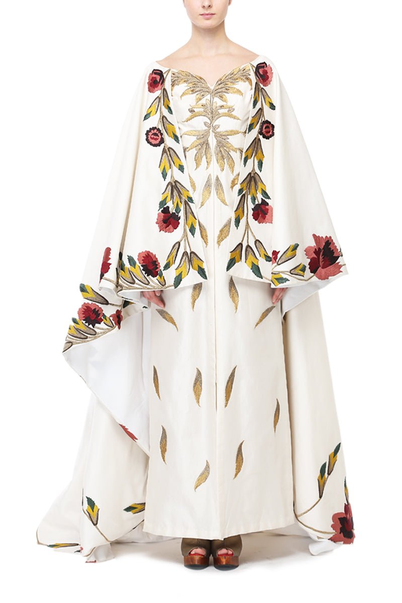 Cape Style Embroidered Gown - samantchauhan