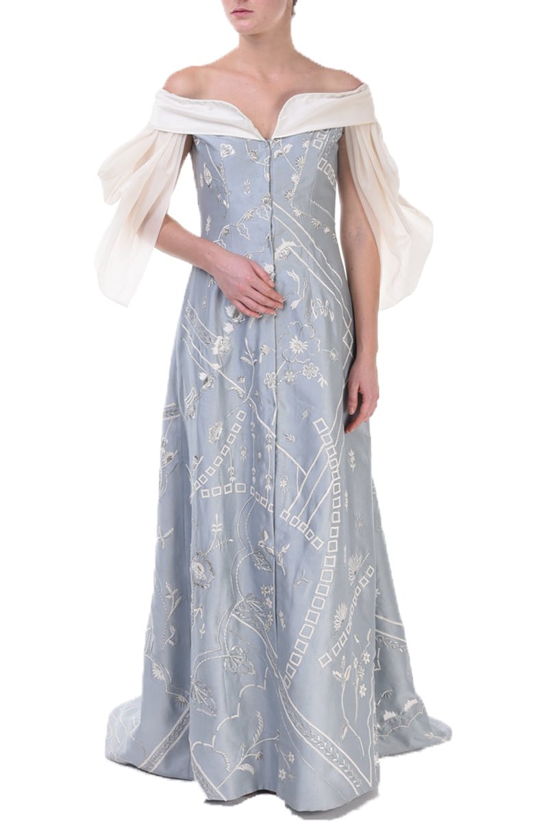 Cold - Shoulder Embroidered Gown - samantchauhan