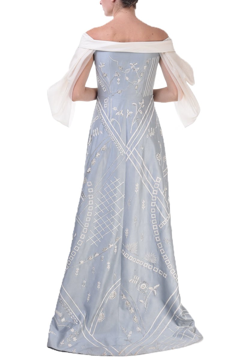 Cold - Shoulder Embroidered Gown - samantchauhan