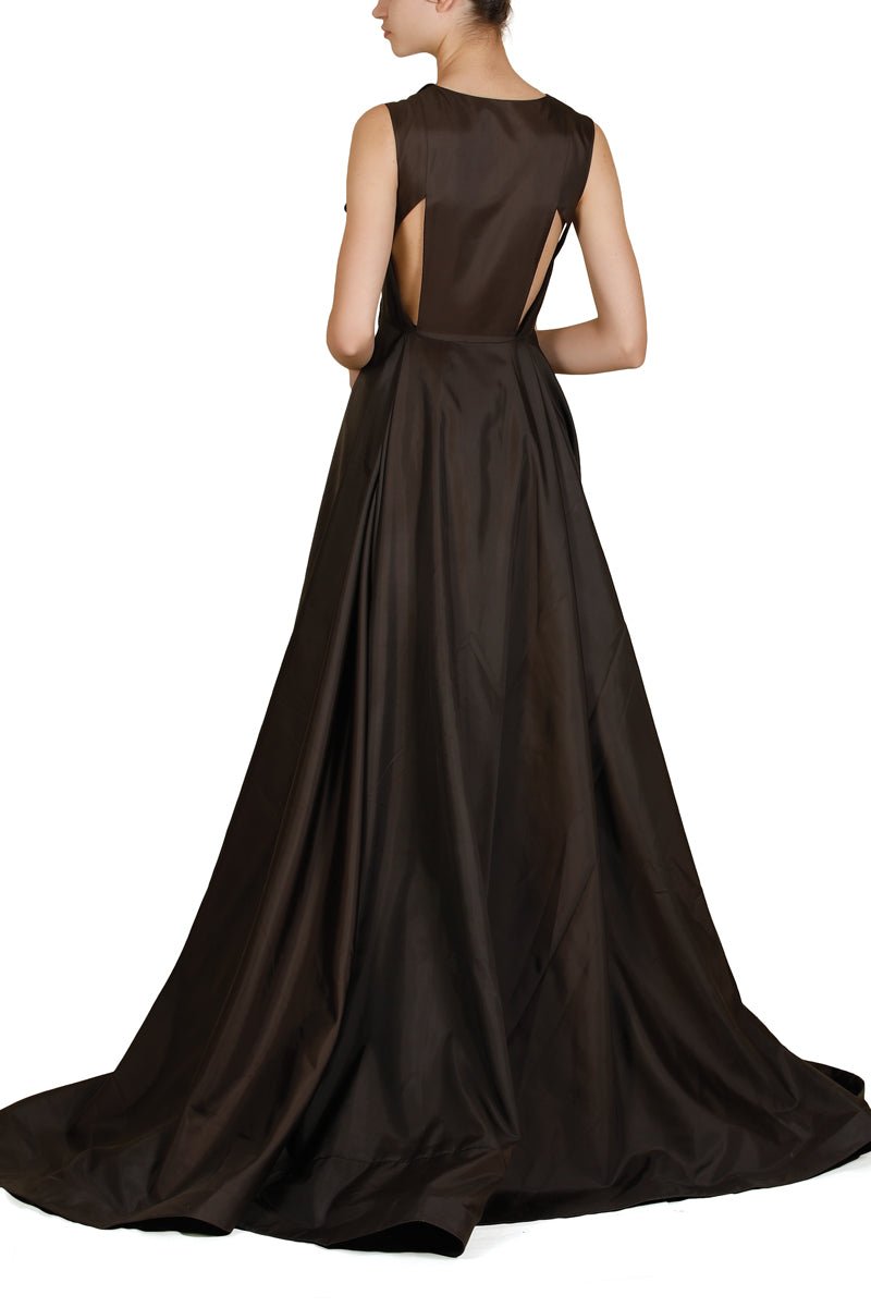 Collared Asymmetric Gown - samantchauhan