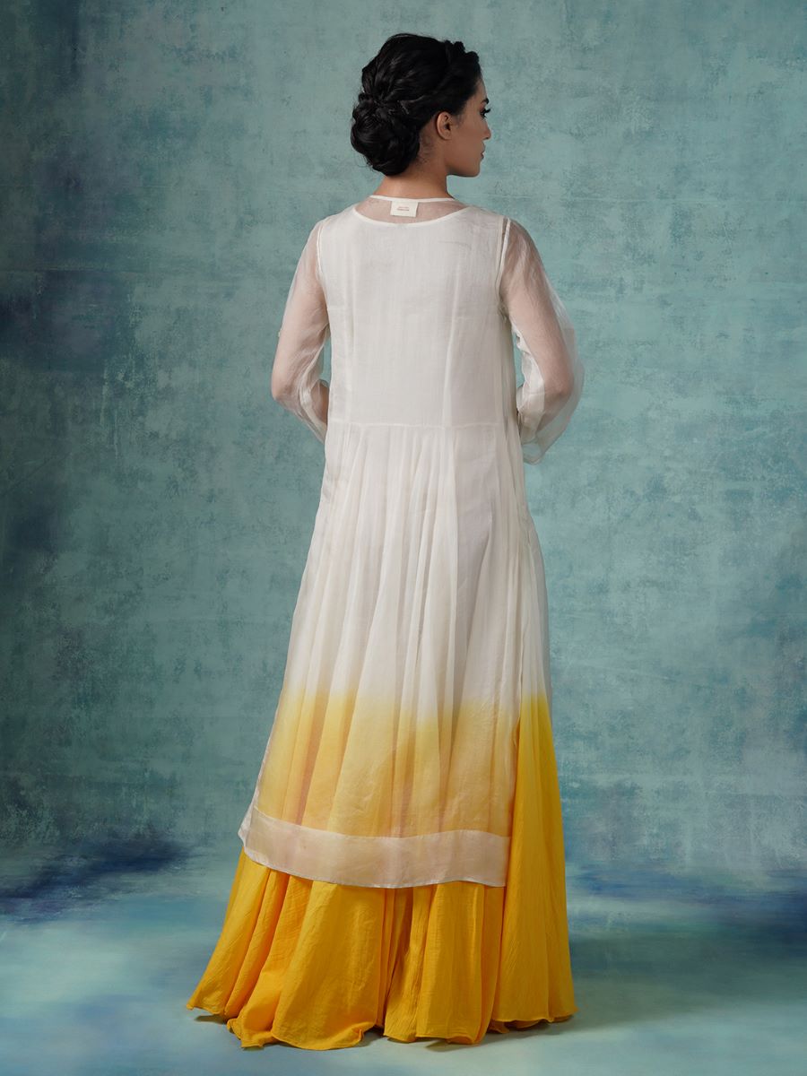 Cotton inner dress with organza shirt - samantchauhan Apparel & Accessories