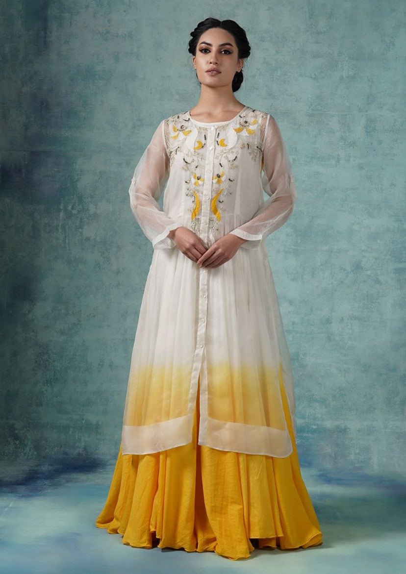 Cotton inner dress with organza shirt - samantchauhan Apparel & Accessories