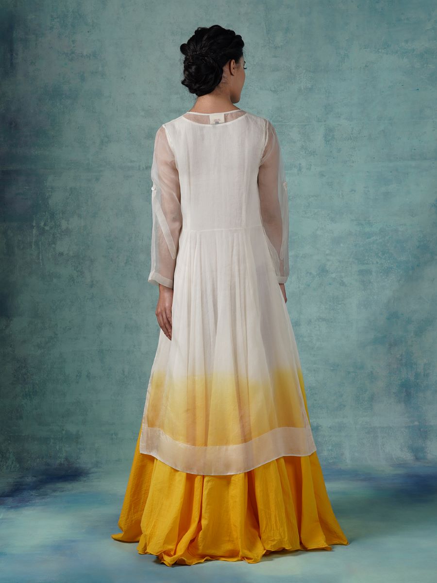 Cotton inner dress with organza shirt - samantchauhan Apparel & Accessories