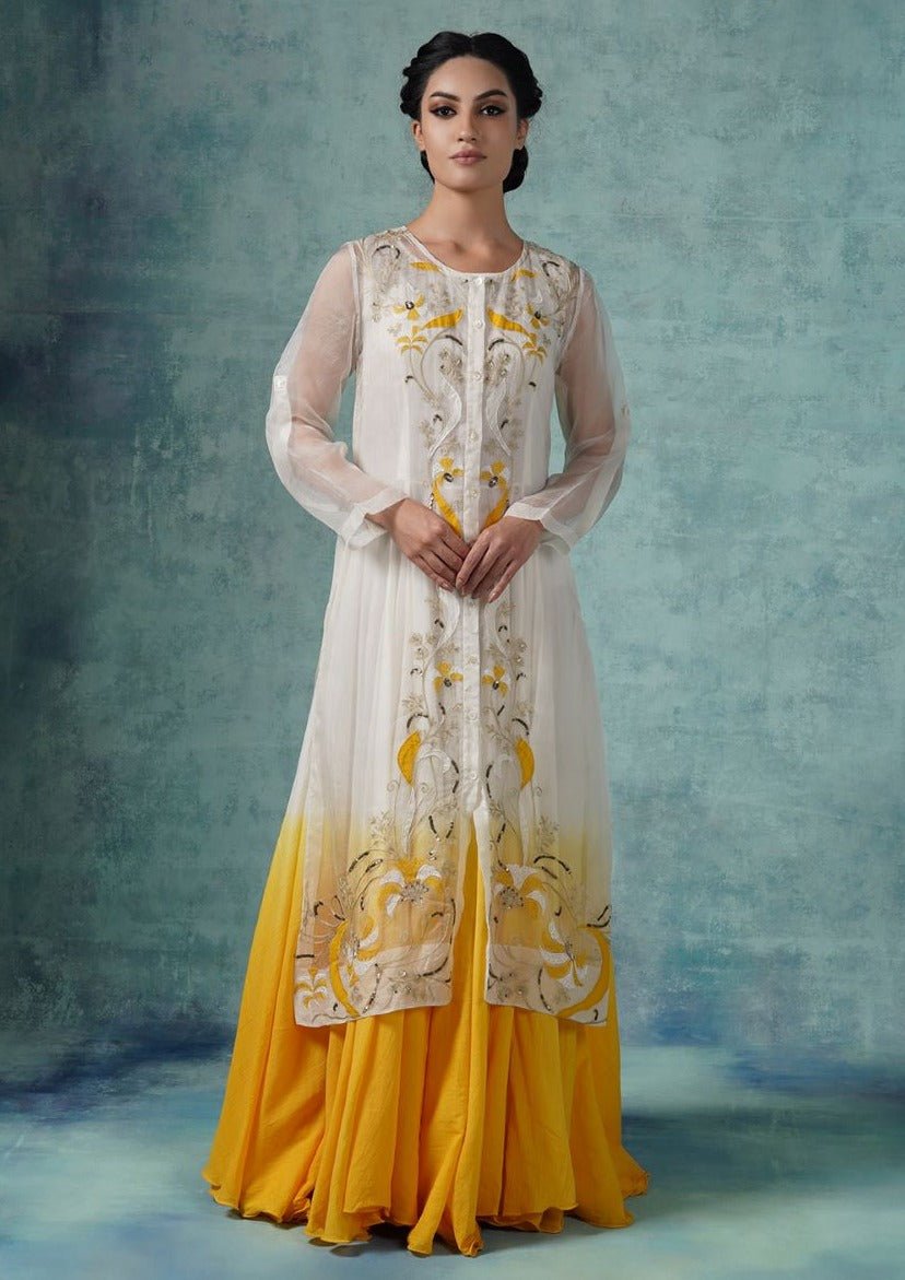 Cotton inner dress with organza shirt - samantchauhan Apparel & Accessories