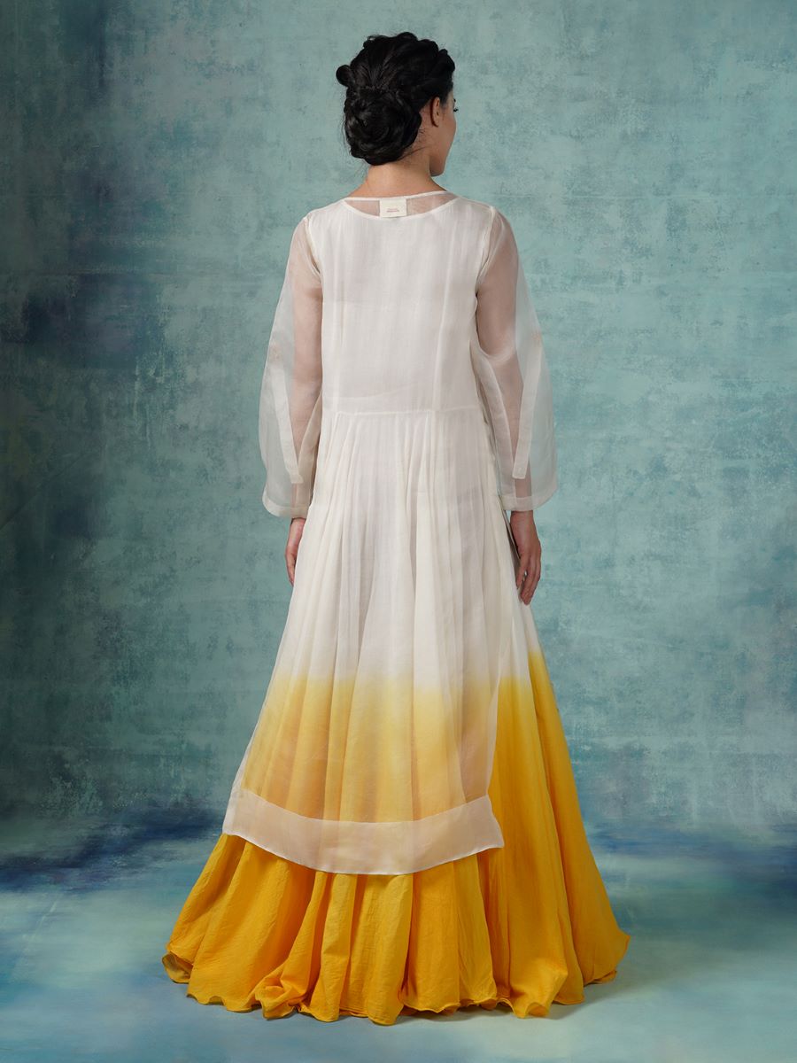 Cotton inner dress with organza shirt - samantchauhan Apparel & Accessories