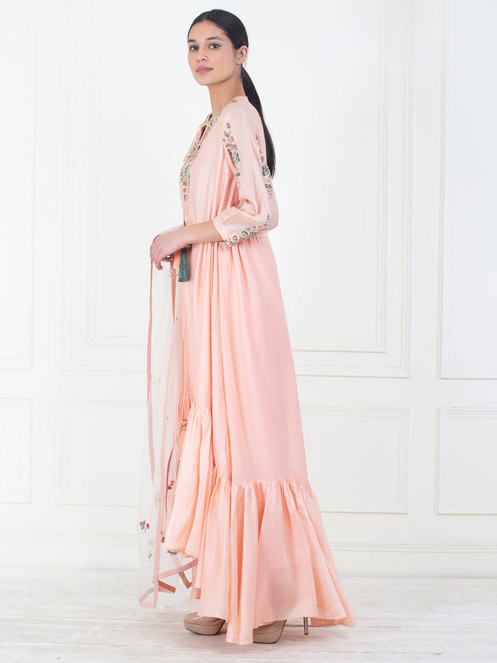 cotton silk anarkali tunic that has an adjustable knot at the waist - samantchauhan Apparel &amp; Accessories