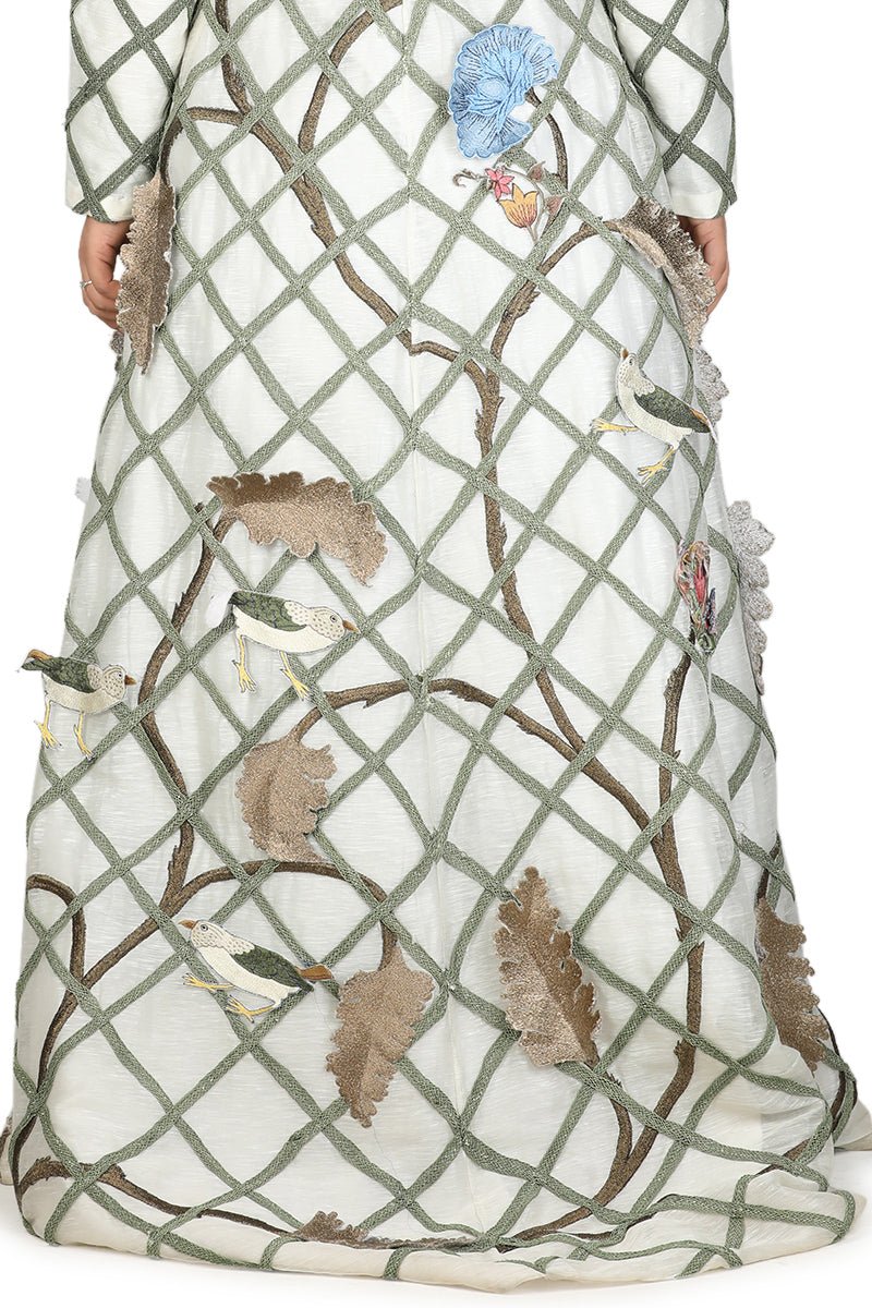 Cotton silk Jacket with a cotton slip and net ombre dress inside - samantchauhan Dresses