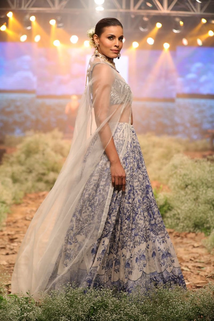 Cotton Silk lehenga set showcasing digital prints - samantchauhan Apparel &amp; Accessories