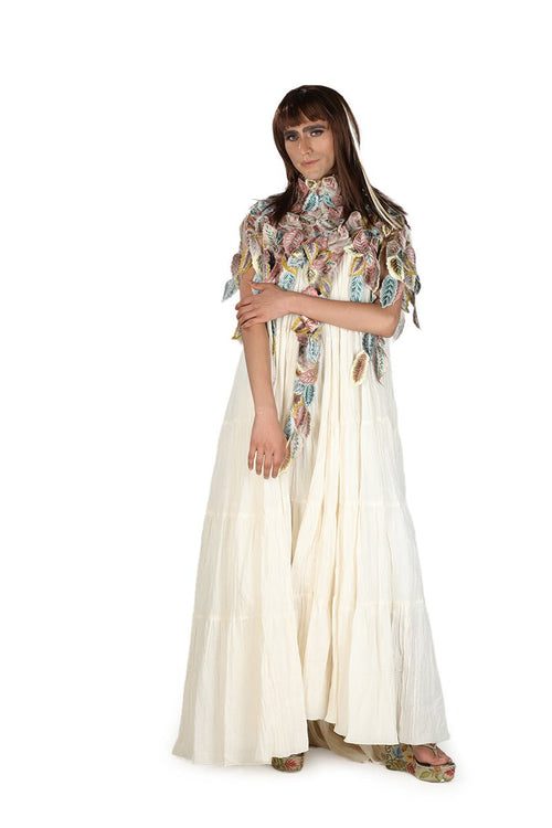 Cotton Tier dress in Ivory - samantchauhan Dresses