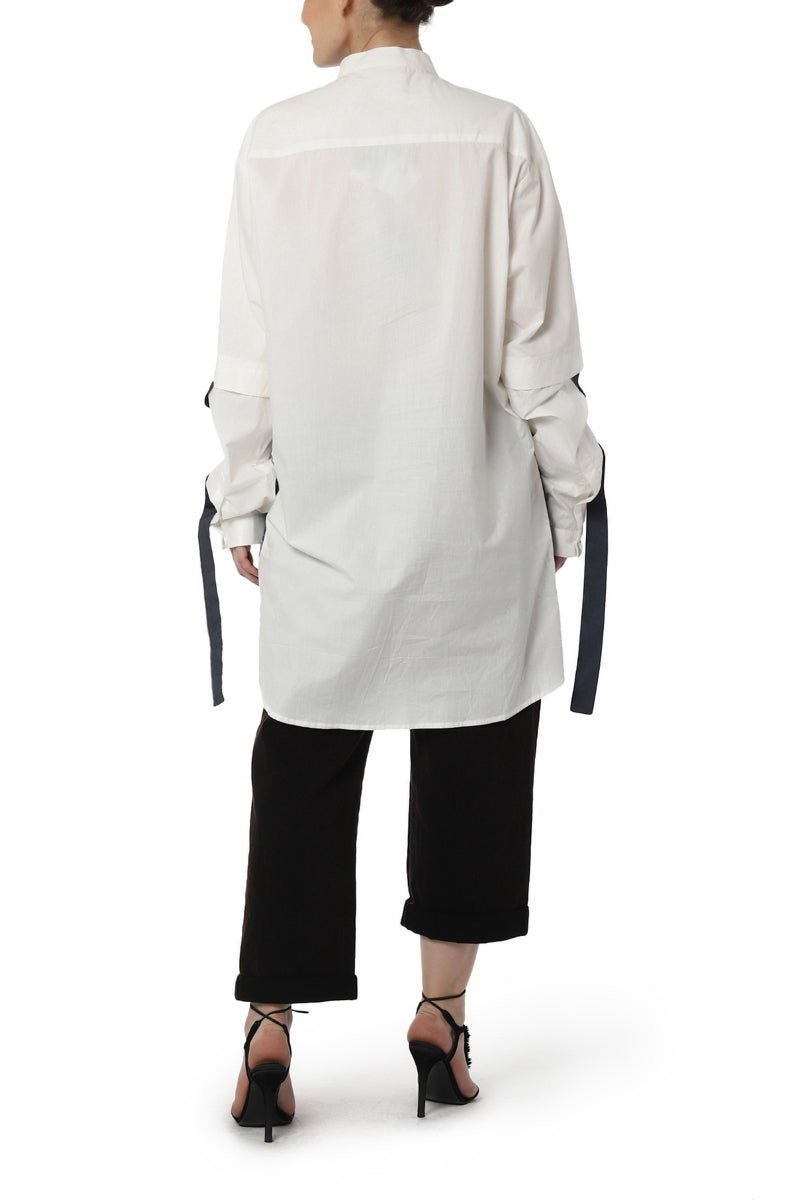 Digitally Printed Shirt with Sleeve Detailing - samantchauhan