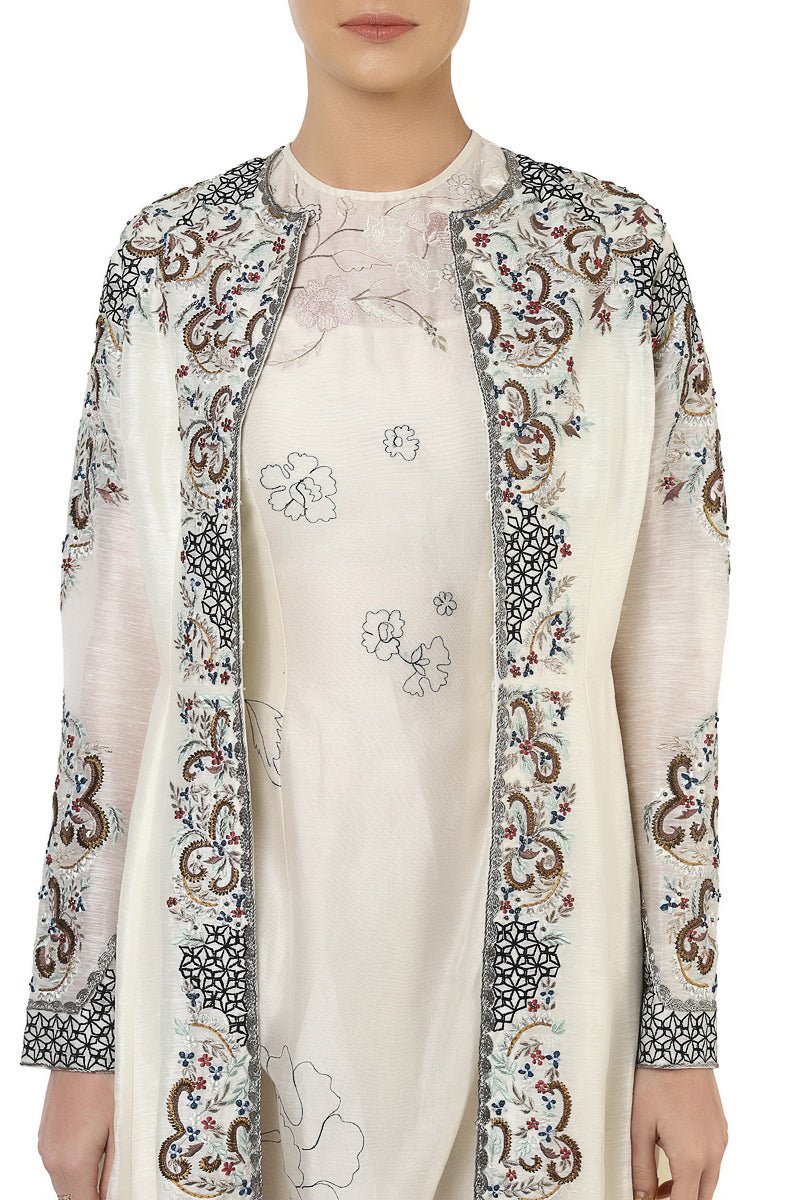 Draped Inner Dress & Long Jacket - samantchauhan