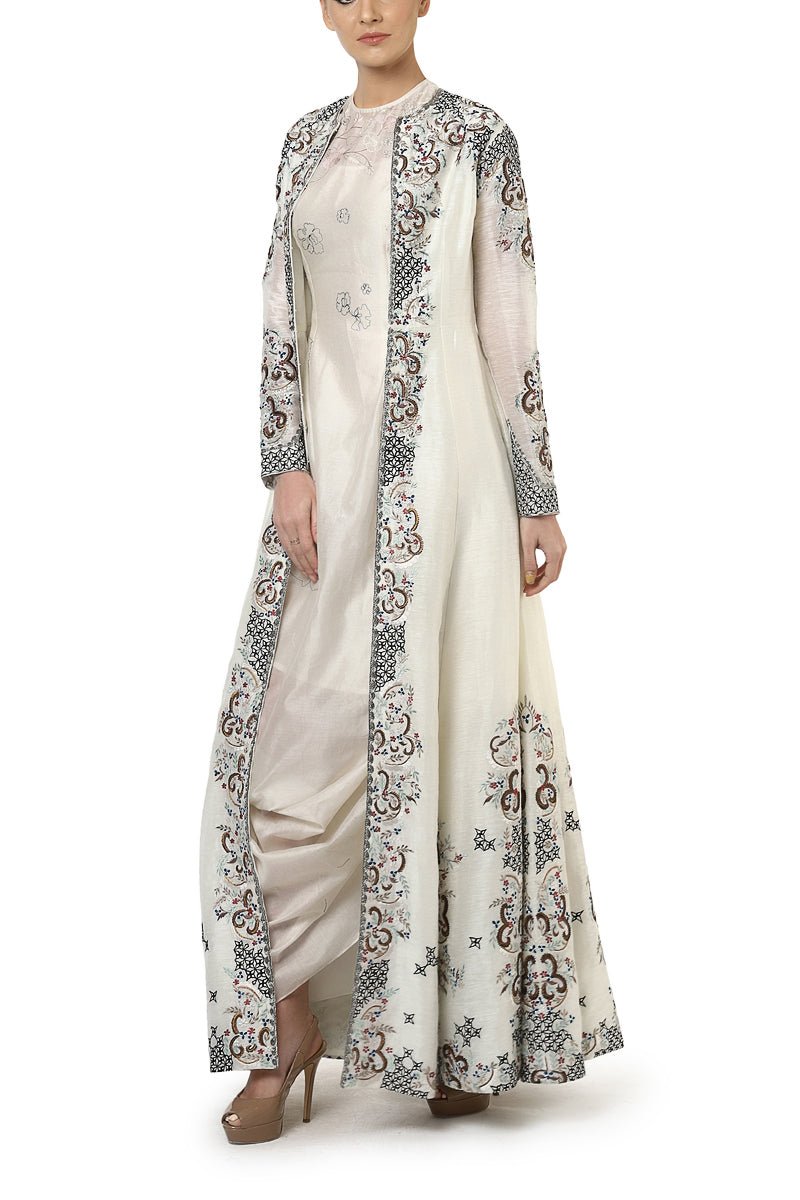 Draped Inner Dress & Long Jacket - samantchauhan