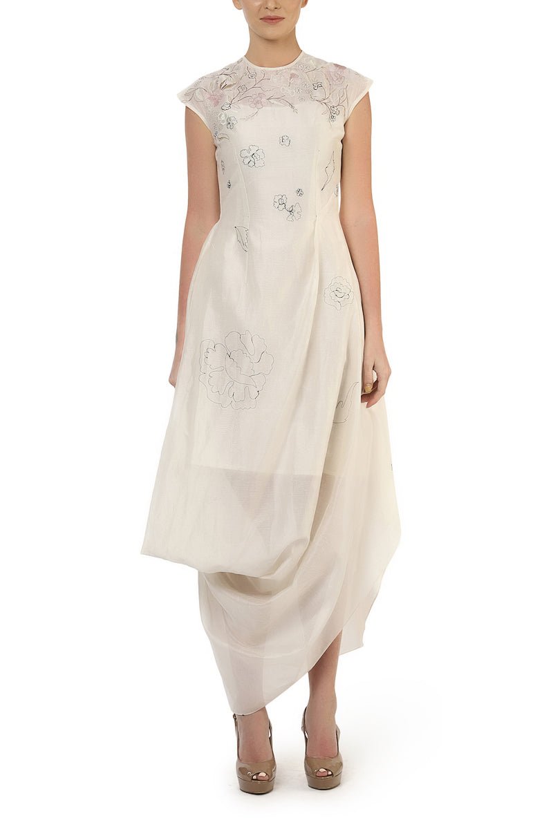 Draped Inner Dress & Long Jacket - samantchauhan