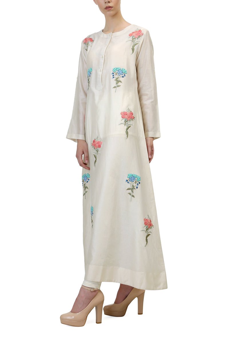 Embriodered Long Kurta - samantchauhan