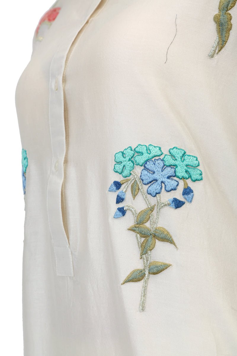 Embriodered Long Kurta - samantchauhan