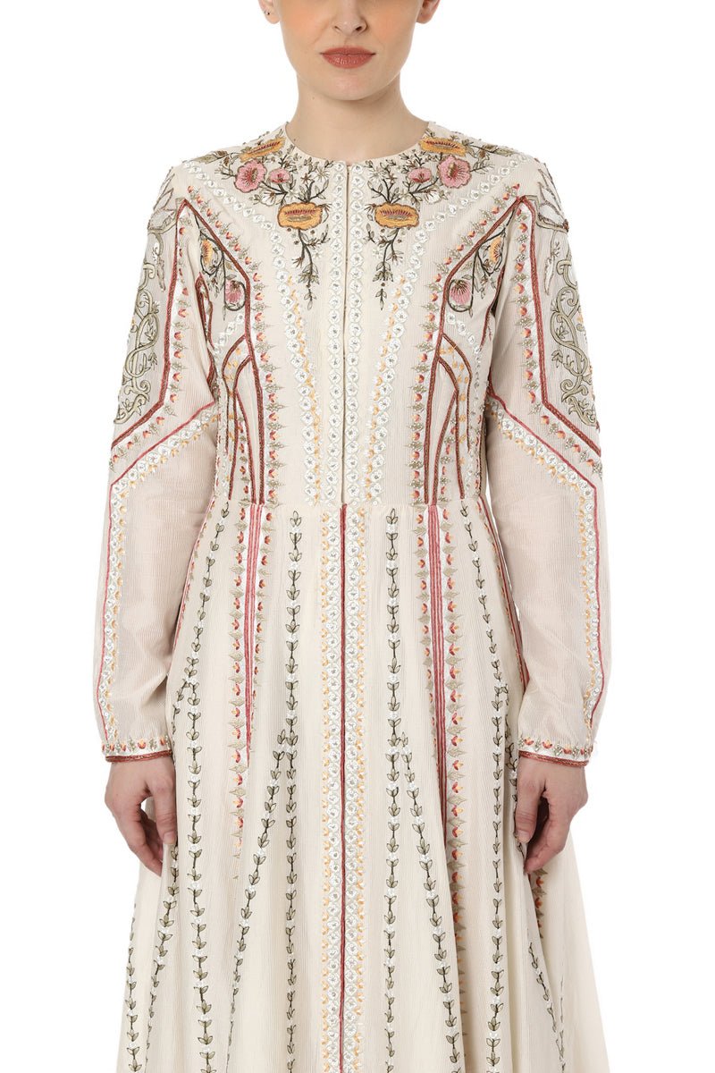 Embroidered A Line Dress - samantchauhan