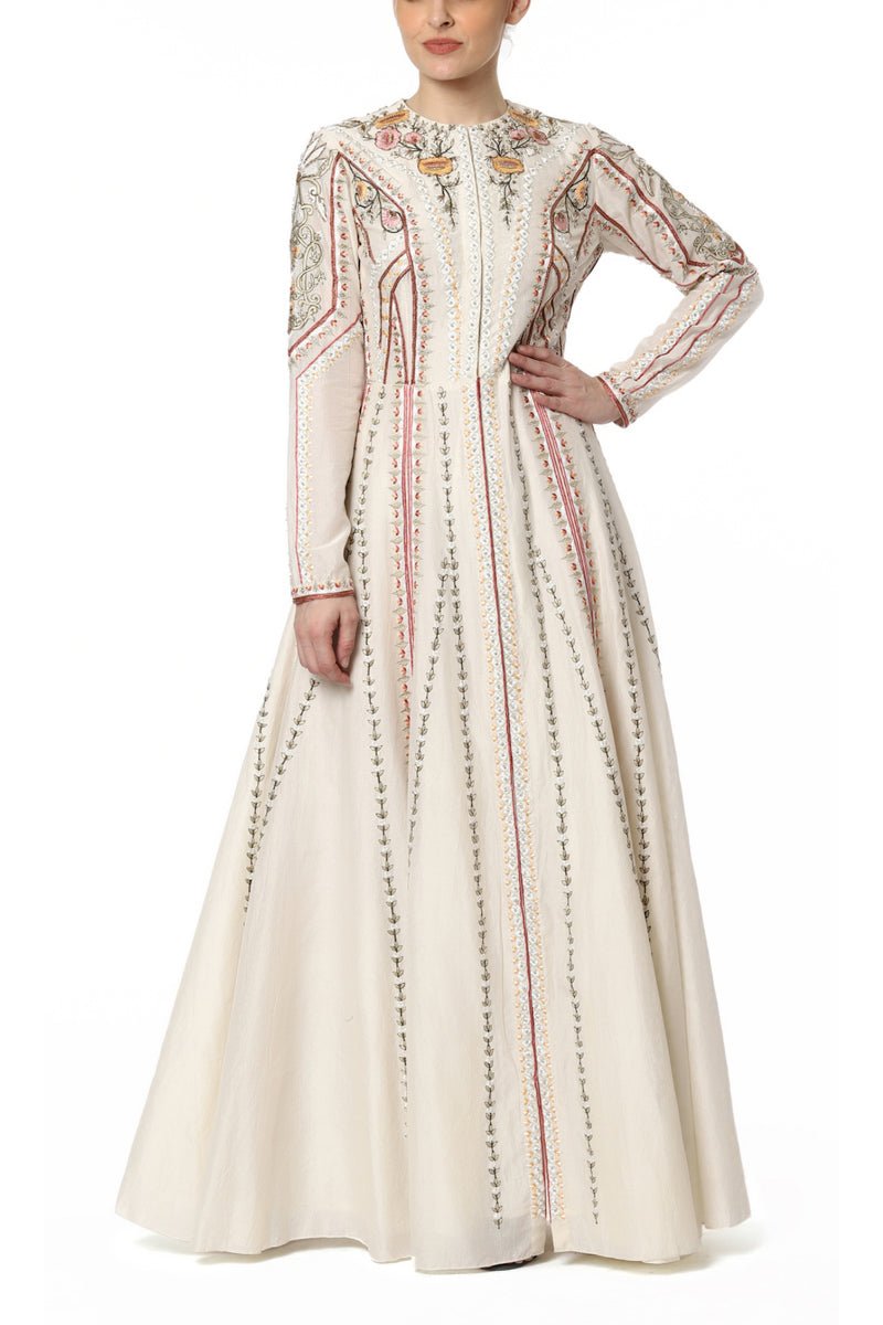 Embroidered A Line Dress - samantchauhan