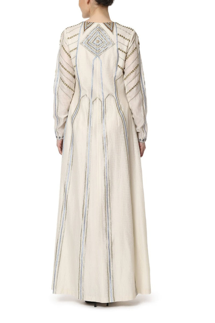 Embroidered A Line Jacket Dress - samantchauhan