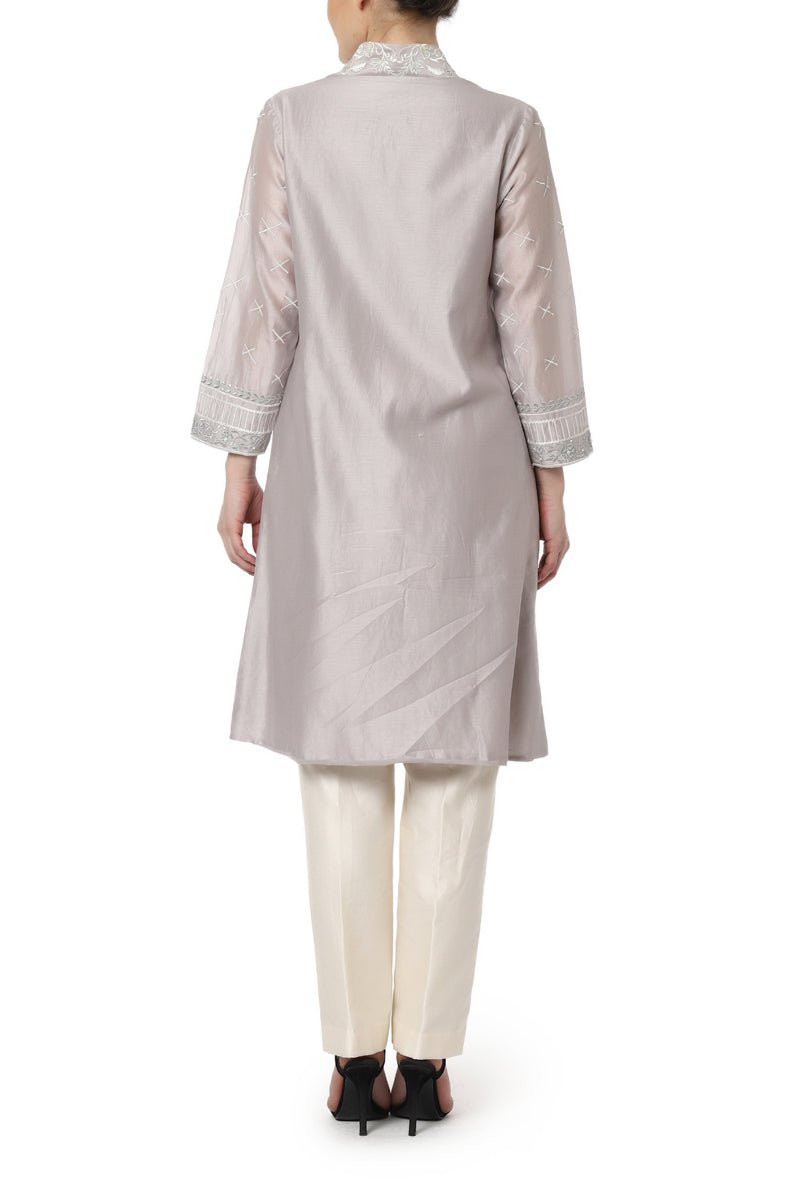 Embroidered Angrakha Kurta with Cigarette Pants - samantchauhan