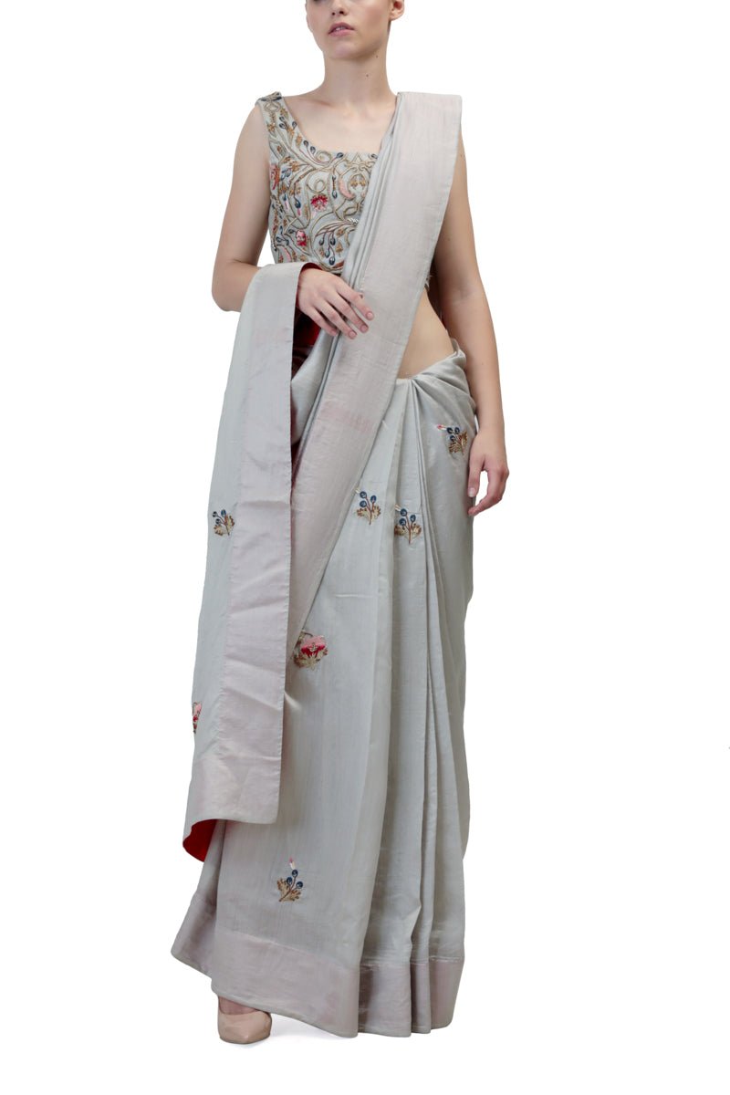 Embroidered Blouse & Saree set - samantchauhan