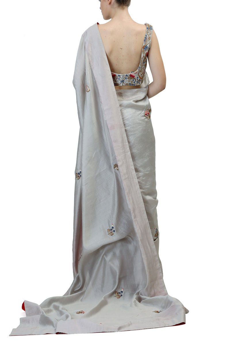 Embroidered Blouse & Saree set - samantchauhan