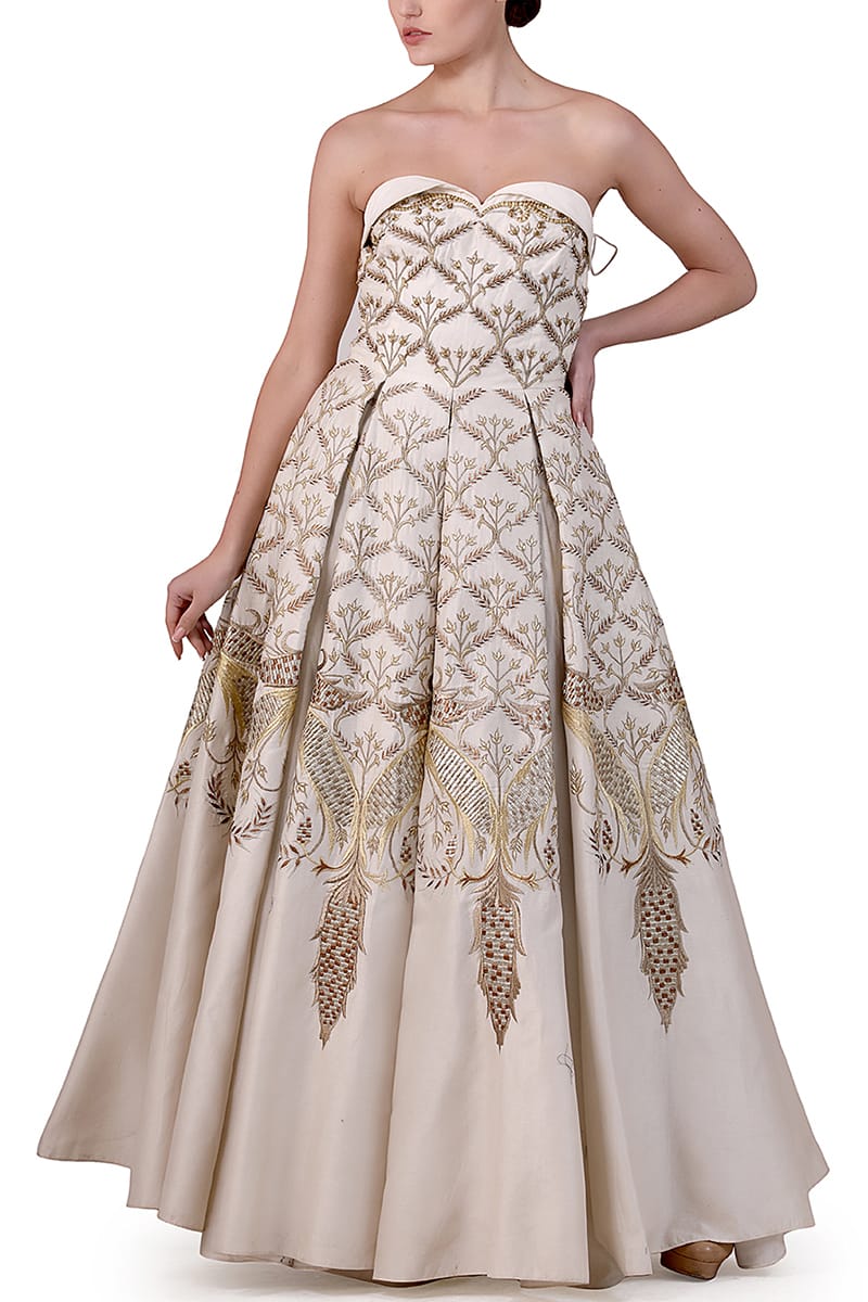 Embroidered Corset Gown - samantchauhan