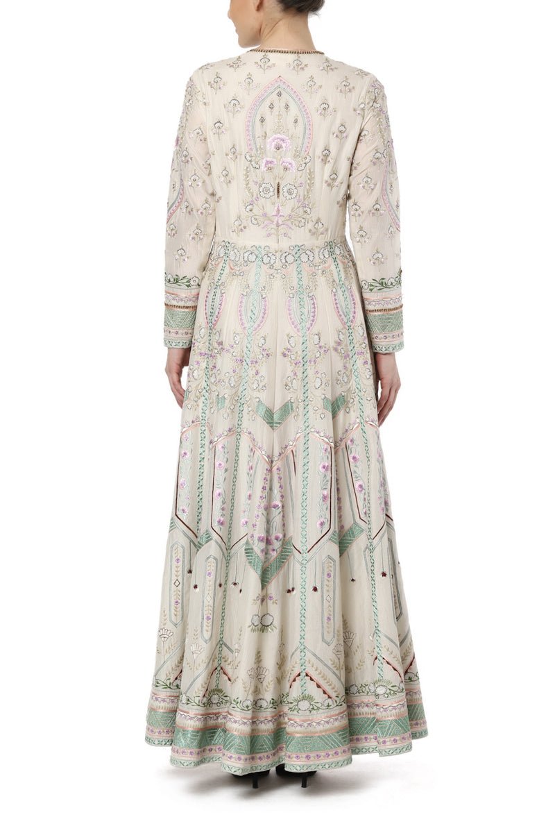 Embroidered Front Open Kalidar Dress - samantchauhan