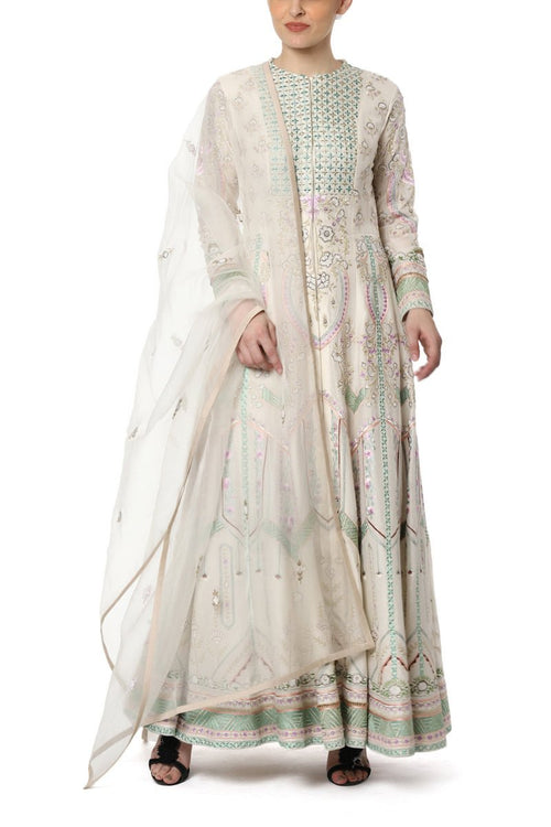 Embroidered Front Open Kalidar Dress - samantchauhan