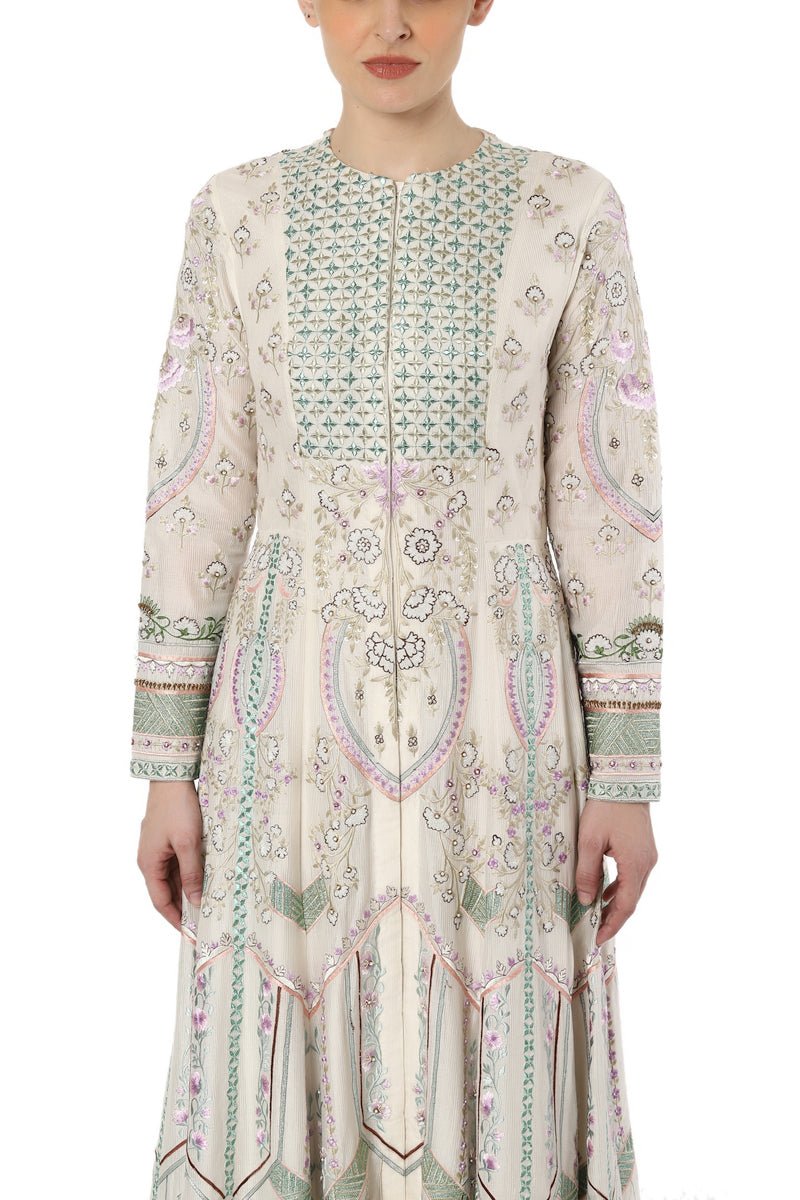 Embroidered Front Open Kalidar Dress - samantchauhan
