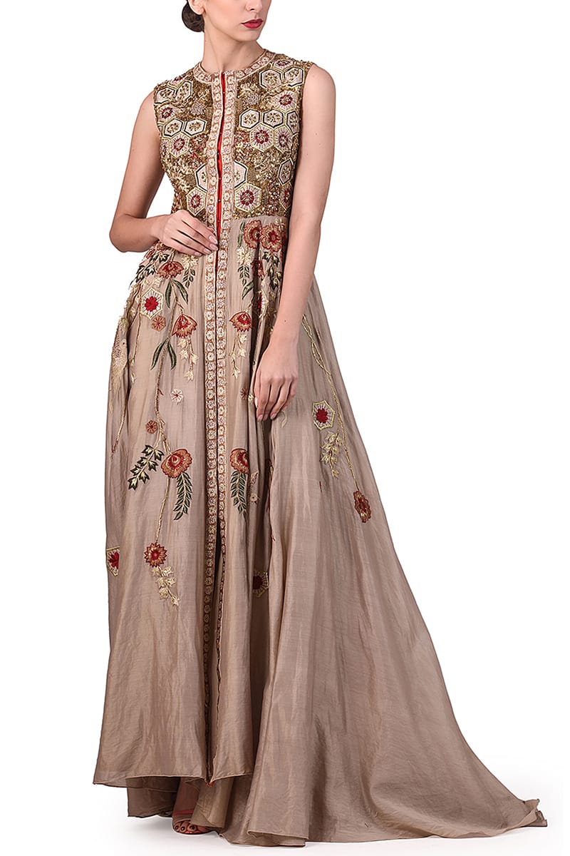 Embroidered Front - Opening Anarkali - samantchauhan