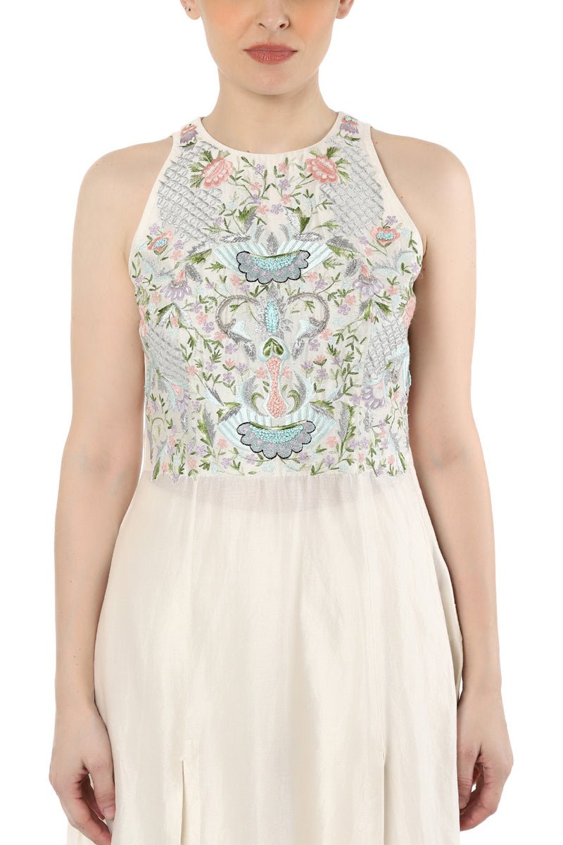 Embroidered Front Slit Kurta with Cigarette Pants - samantchauhan