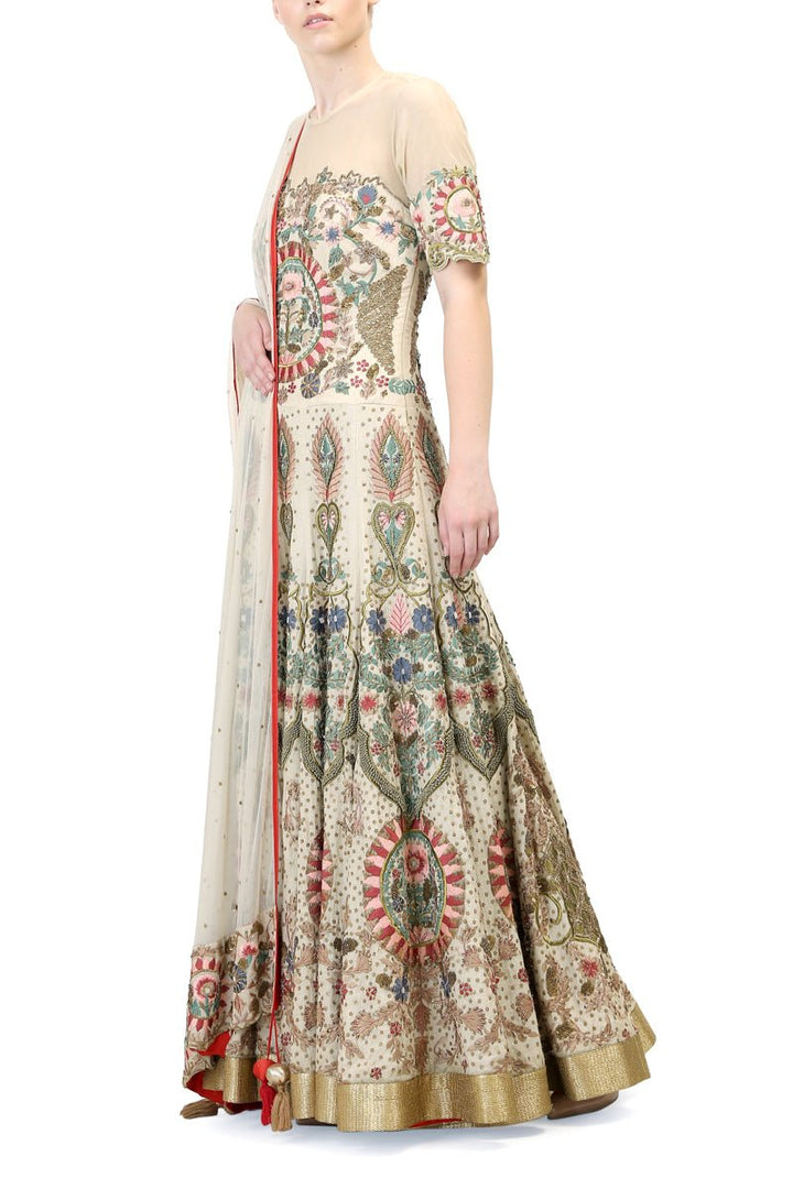 Embroidered Gown &amp; Dupatta - samantchauhan