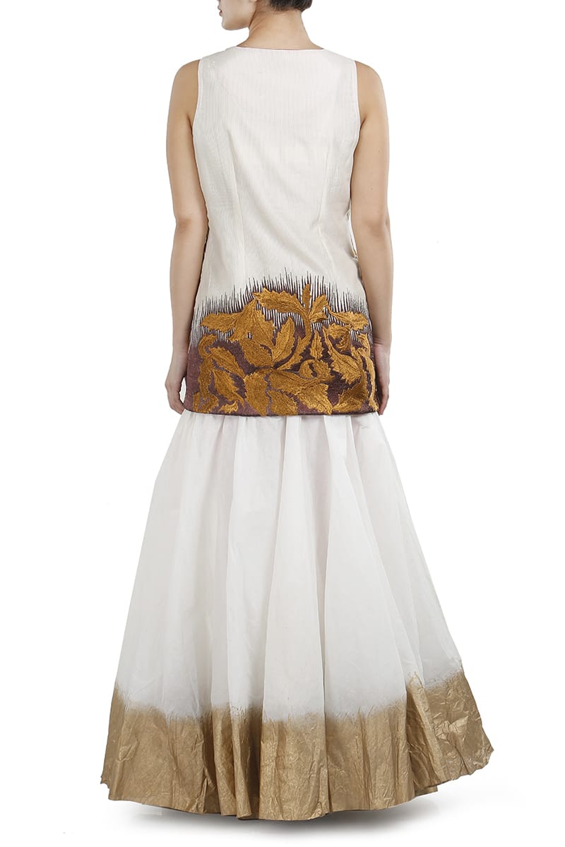 Embroidered Kurta & Foil - Printed Lehenga set - samantchauhan