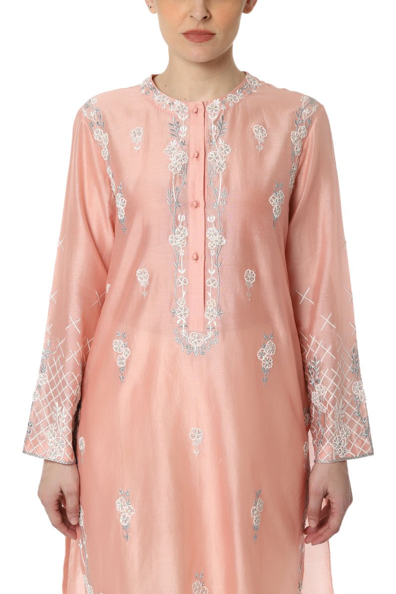 Embroidered Kurta with Chanderi Dupatta - samantchauhan