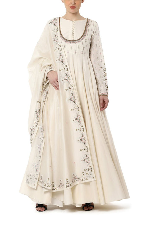 Embroidered Neck Angrakha - samantchauhan