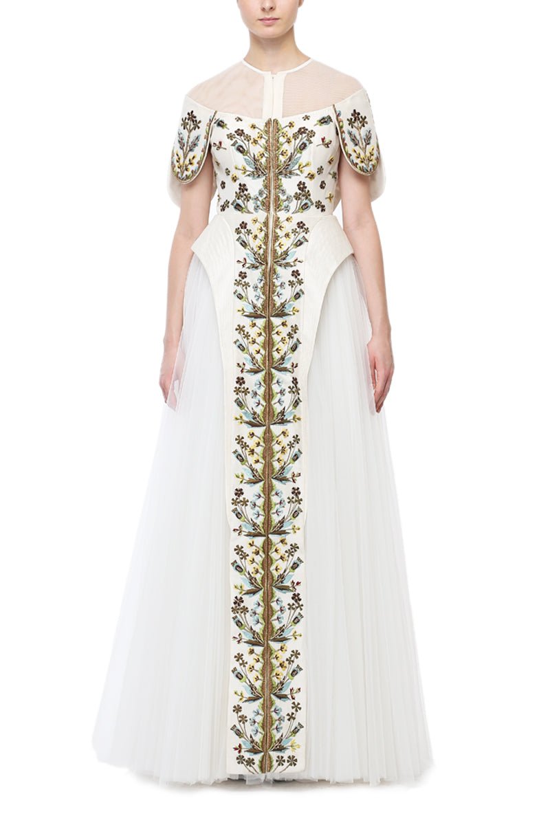 Embroidered Paneled Gown. - samantchauhan