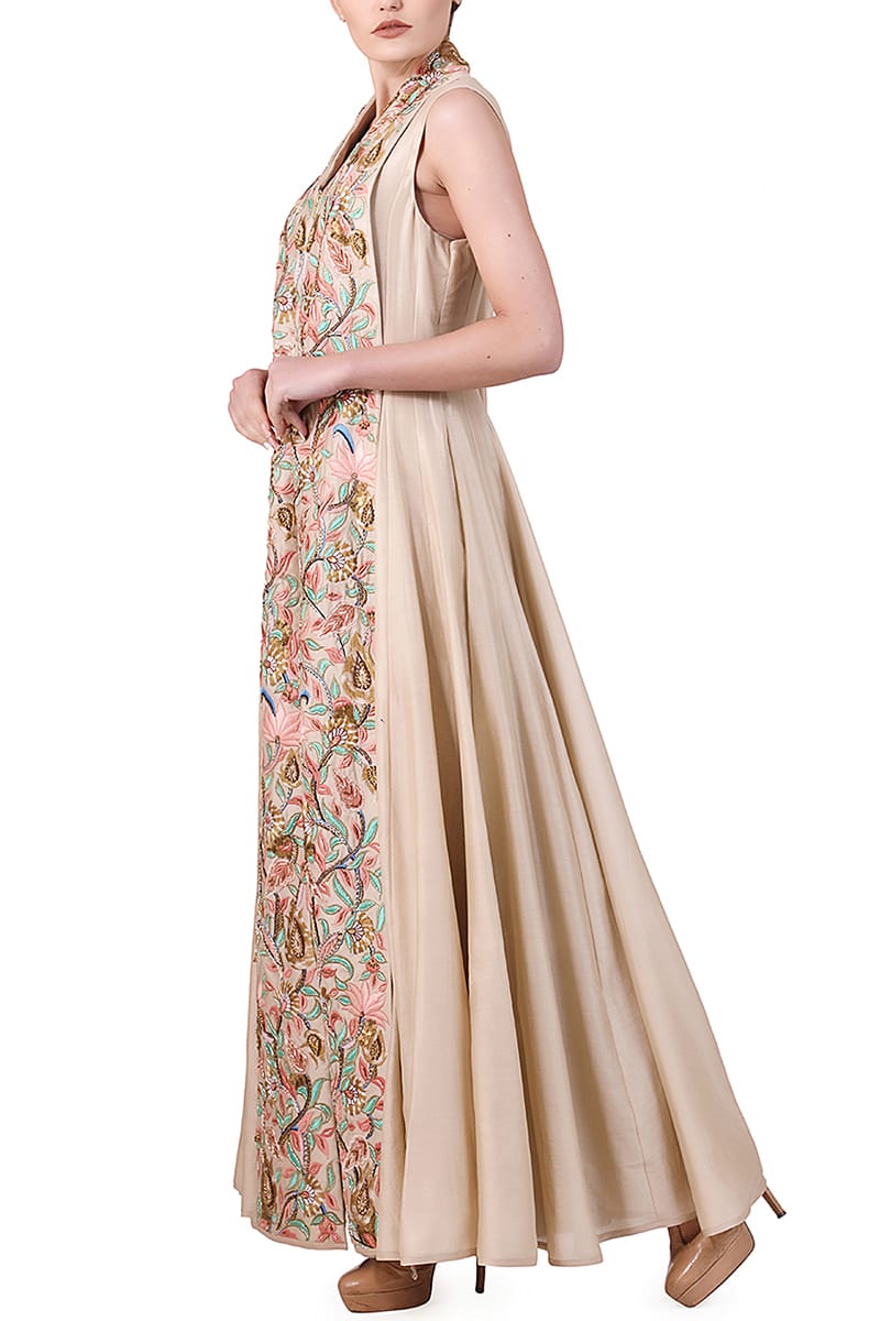 Embroidered Panelled Jacket Gown - samantchauhan