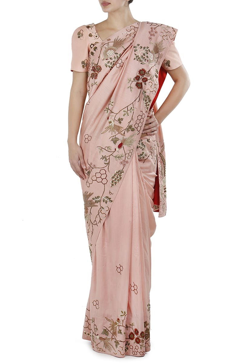 Embroidered Sare & Blouse set - samantchauhan