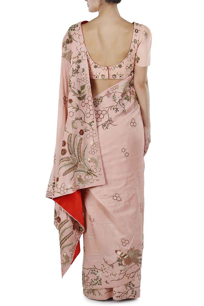 Embroidered Sare &amp; Blouse set - samantchauhan