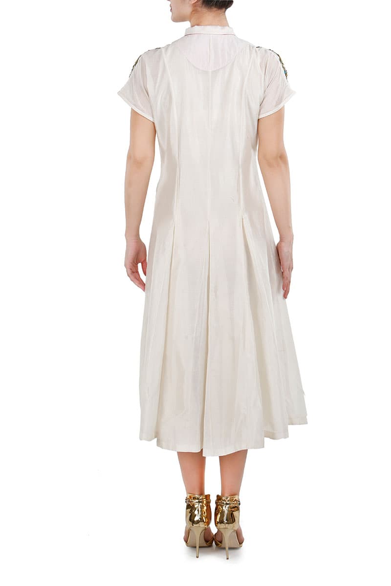 Embroidered Shirt Dress - samantchauhan