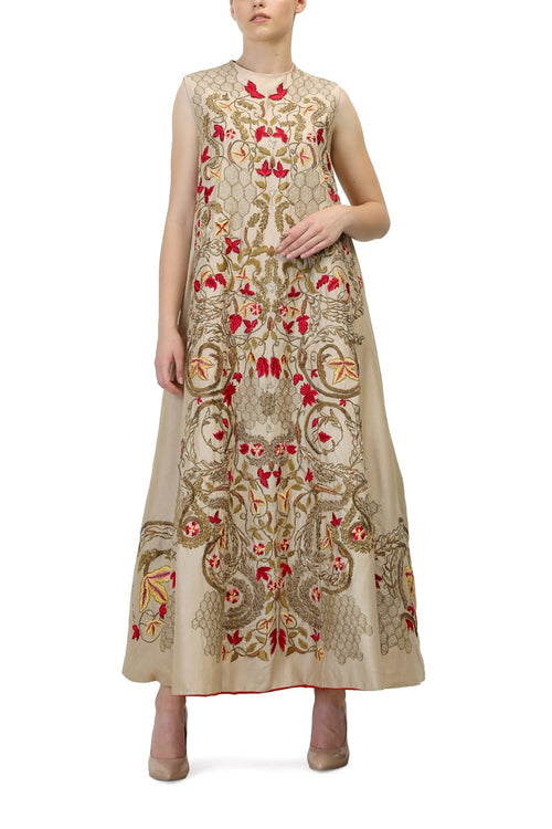 Embroidered Sleeveless Kurta - samantchauhan