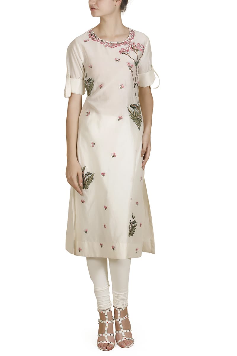 Embroidered Straight - cut Kurta - samantchauhan
