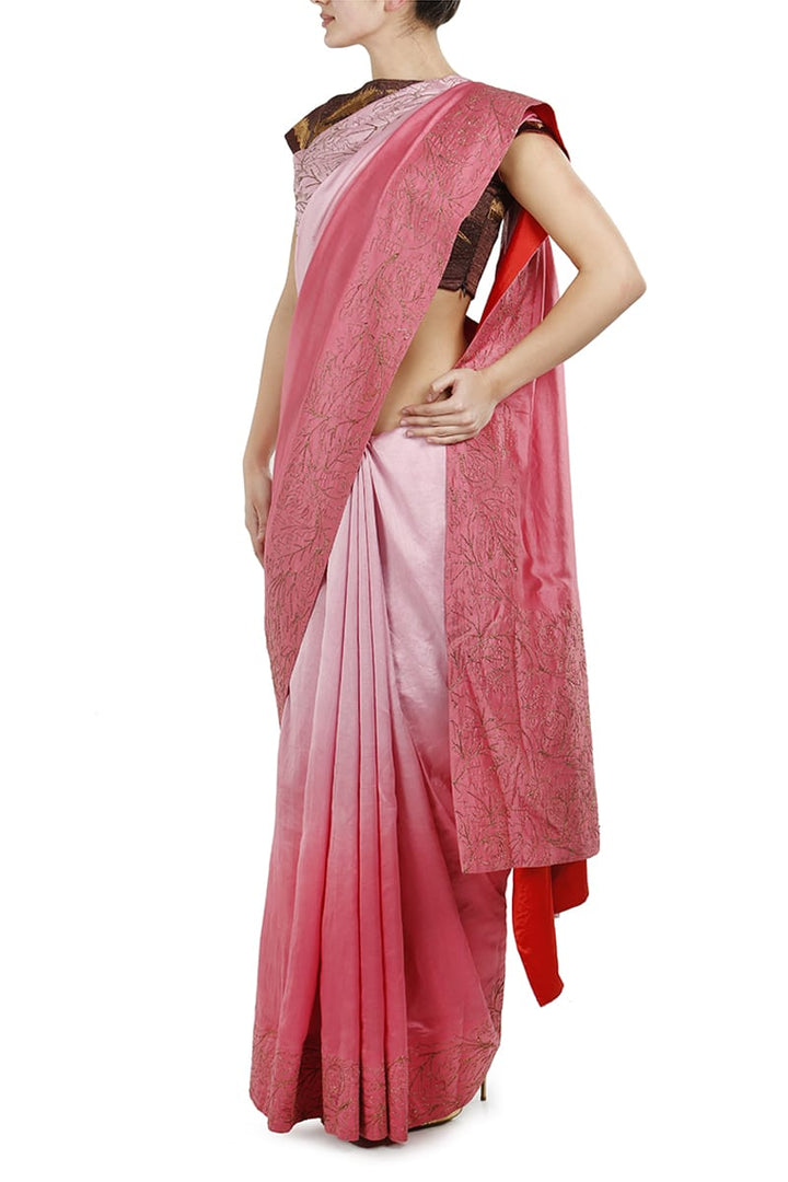 Embroidereed Saree &amp; Blouse Set - samantchauhan