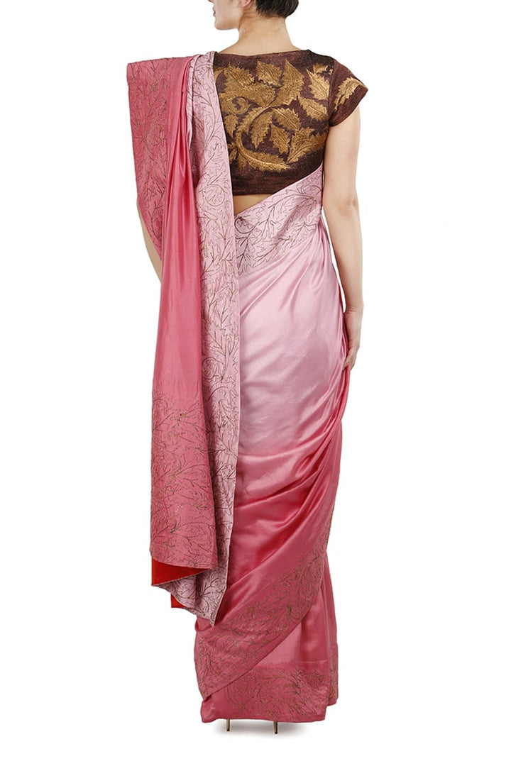 Embroidereed Saree &amp; Blouse Set - samantchauhan