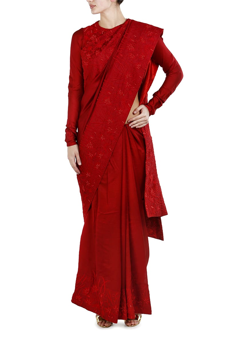 Embroidereed Saree & Blouse Set - samantchauhan