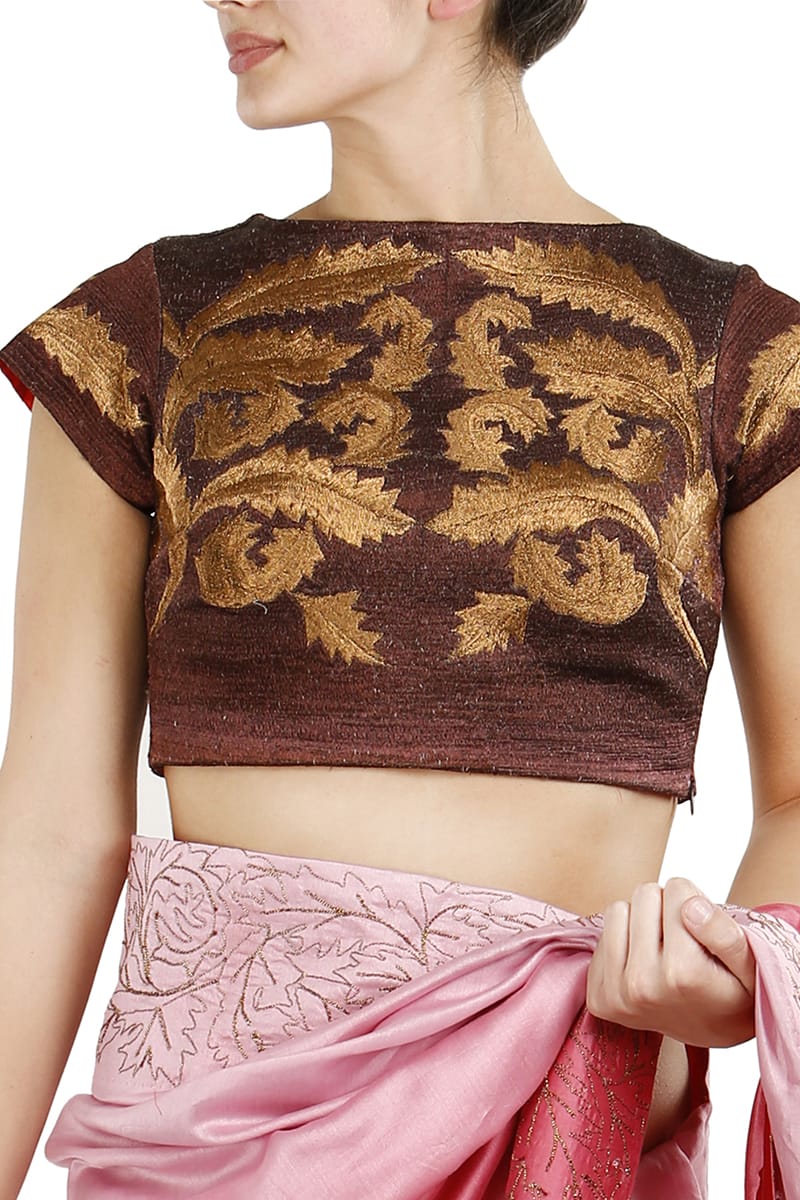 Embroidereed Saree &amp; Blouse Set - samantchauhan